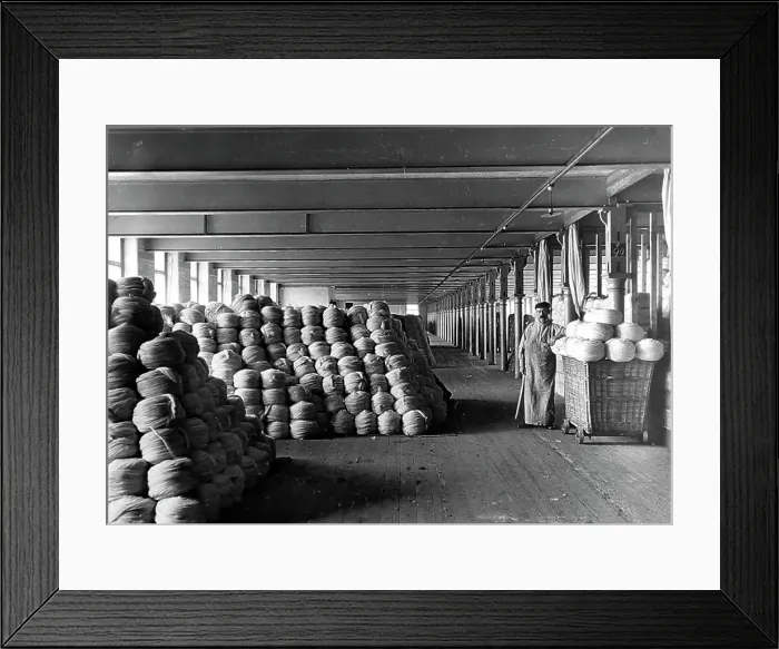 Framed Print : Botany tops in a woollen mill in Bradford Framed Print : Botany tops in a woollen mill in Bradford