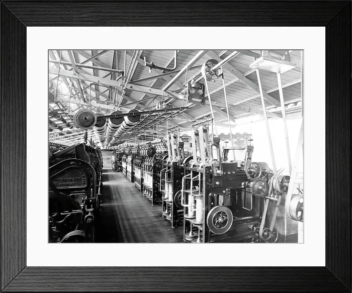Framed Print : Open Drawing machines in a woollen mill in Bradford Framed Print : Open Drawing machines in a woollen mill in Bradford