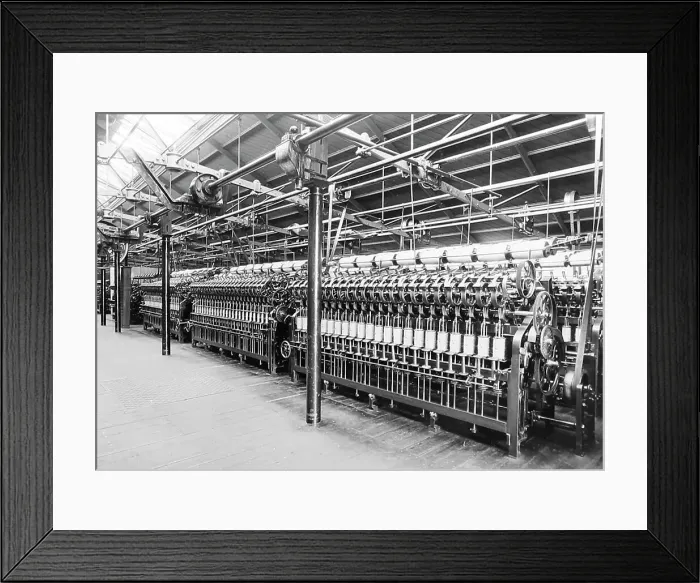 Framed Print : Roving machines in a woollen mill in Bradford Framed Print : Roving machines in a woollen mill in Bradford