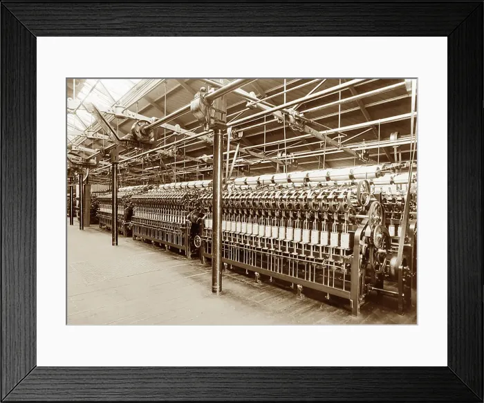 Framed Print : Roving machines in a woollen mill in Bradford Framed Print : Roving machines in a woollen mill in Bradford