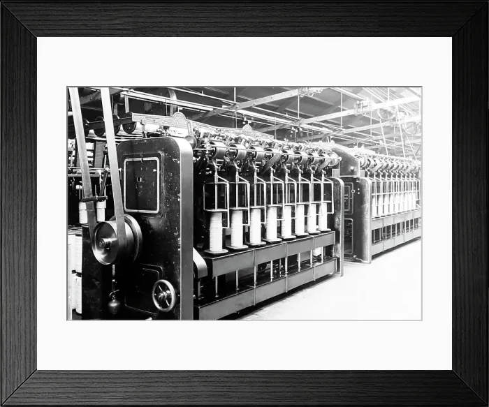 Framed Print : Cone Drawing machines in a woollen mill in Bradford Framed Print : Cone Drawing machines in a woollen mill in Bradford