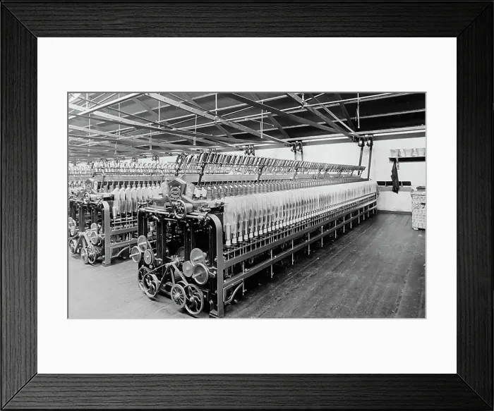 Framed Print : Twisting Frame in a woollen mill in Bradford Framed Print : Twisting Frame in a woollen mill in Bradford
