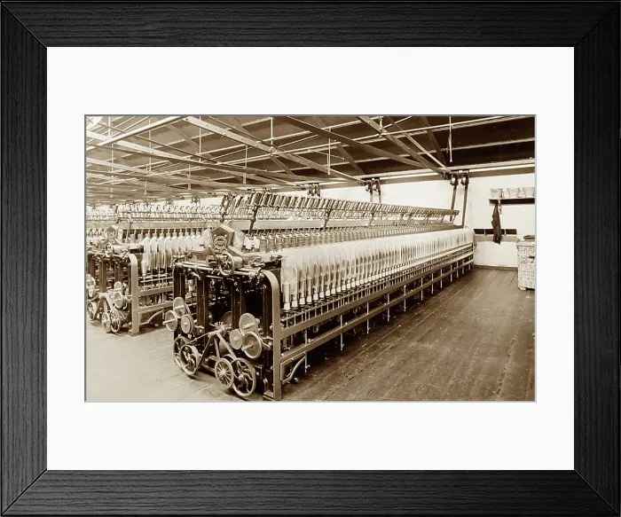 Framed Print : Twisting Frame in a woollen mill in Bradford Framed Print : Twisting Frame in a woollen mill in Bradford