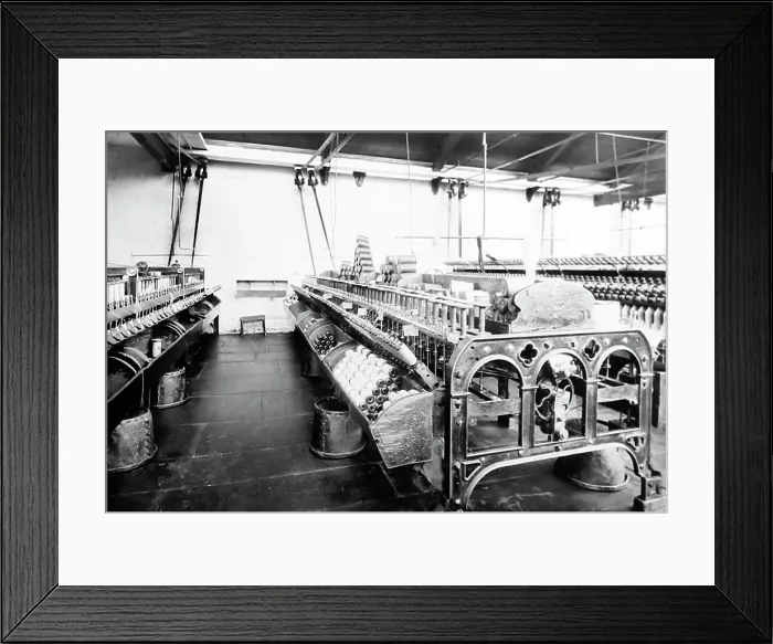 Framed Print : Winding frame in a woollen mill in Bradford Framed Print : Winding frame in a woollen mill in Bradford