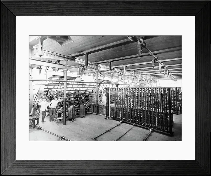 Framed Print : Warping Mill in a woollen mill in Bradford Framed Print : Warping Mill in a woollen mill in Bradford