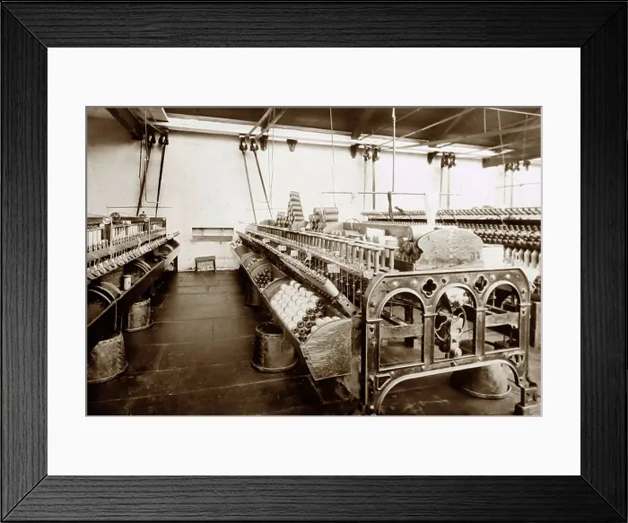Framed Print : Winding frame in a woollen mill in Bradford Framed Print : Winding frame in a woollen mill in Bradford
