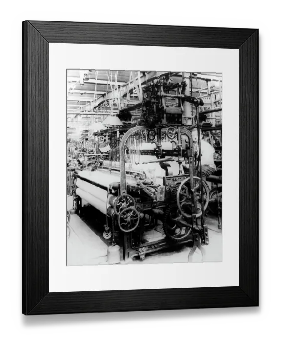 Framed Print : Plain coating loom in a woollen mill in Bradford Framed Print : Plain coating loom in a woollen mill in Bradford