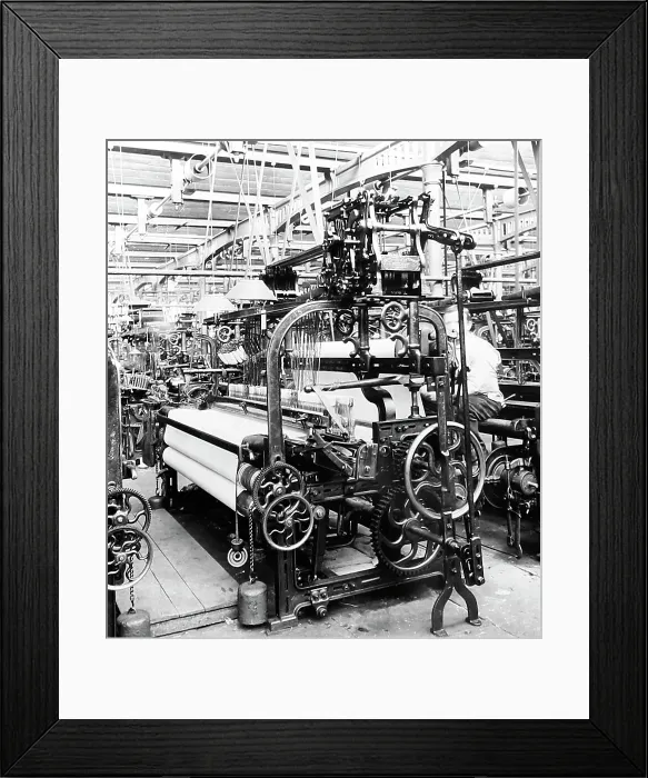Framed Print : Box loom in a woollen mill in Bradford Framed Print : Box loom in a woollen mill in Bradford