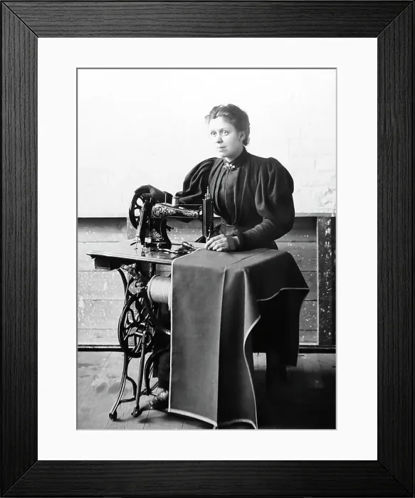 Framed Print : Piece numbering in a woollen mill in Bradford Framed Print : Piece numbering in a woollen mill in Bradford