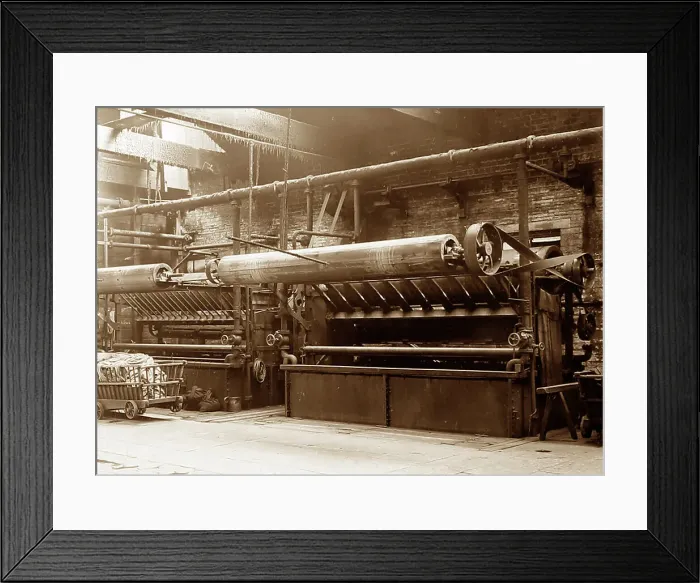 Framed Print : Dyeing cloth in a woollen mill in Bradford Framed Print : Dyeing cloth in a woollen mill in Bradford
