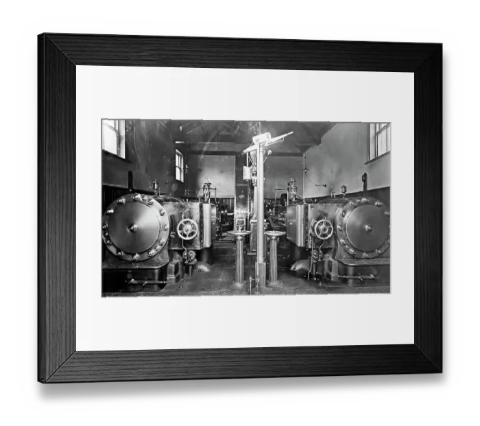 Framed Print : Engine room in a woollen mill in Bradford Framed Print : Engine room in a woollen mill in Bradford