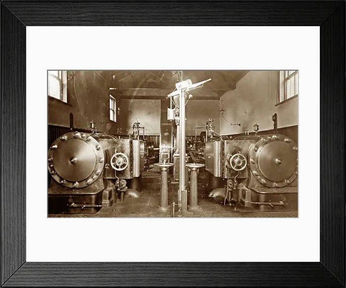 Framed Print : Engine room in a woollen mill in Bradford Framed Print : Engine room in a woollen mill in Bradford