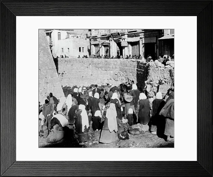 Framed Print : Market, Jaffa Gate, Jerusalem, Israel, early 1900s Framed Print : Market, Jaffa Gate, Jerusalem, Israel, early 1900s