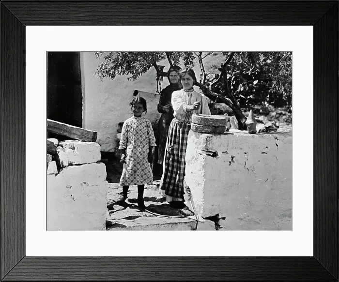 Framed Print : Grinding corn, Isle of Patmos, Greece, early 1900s Framed Print : Grinding corn, Isle of Patmos, Greece, early 1900s
