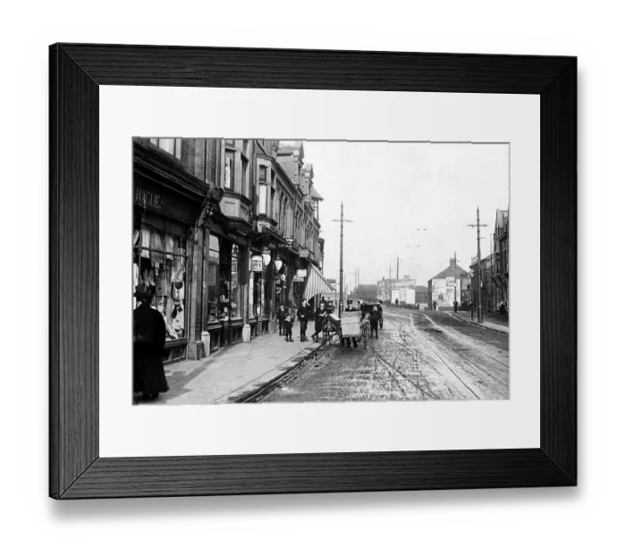 Framed Print : Broadheath Manchester Road near Altrincham early 1900s Framed Print : Broadheath Manchester Road near Altrincham early 1900s