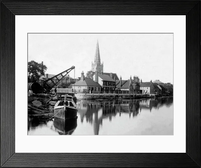 Framed Print : Abingdon from the River Thames Victorian period Framed Print : Abingdon from the River Thames Victorian period