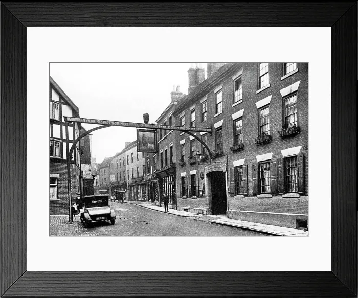 Framed Print : Ashbourne Green Man Hotel possibly 1920s Framed Print : Ashbourne Green Man Hotel possibly 1920s