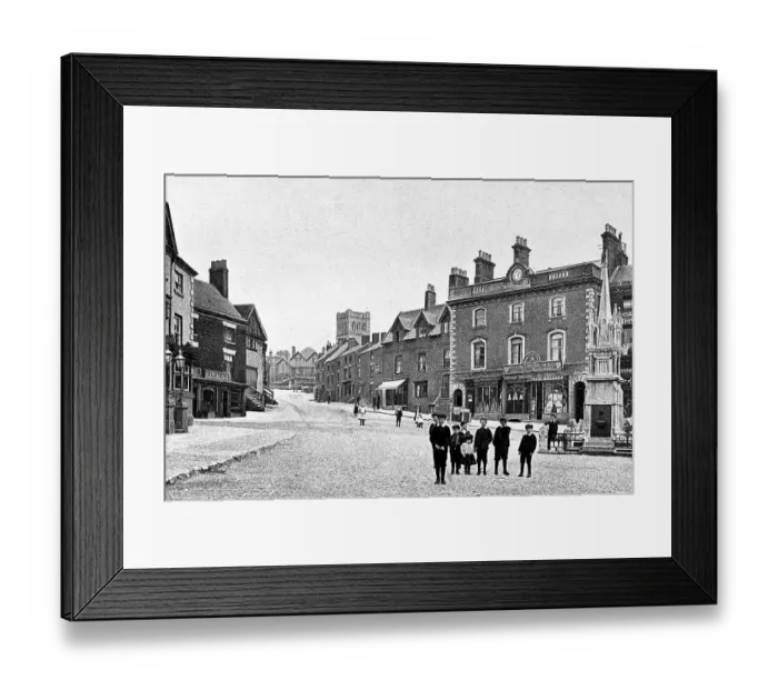 Framed Print : Ashbourne Market Place and Buxton Road early 1900s Framed Print : Ashbourne Market Place and Buxton Road early 1900s