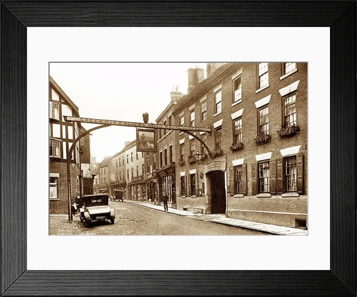 Framed Print : Ashbourne Green Man Hotel possibly 1920s Framed Print : Ashbourne Green Man Hotel possibly 1920s