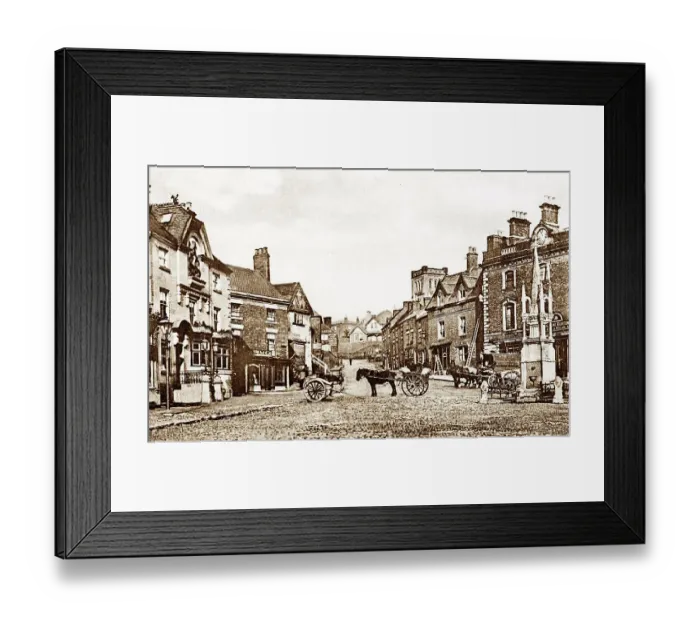 Framed Print : Ashbourne Market Place early 1900s Framed Print : Ashbourne Market Place early 1900s