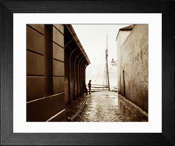 Framed Print : Bride Street, Appledore, Victorian period Framed Print : Bride Street, Appledore, Victorian period