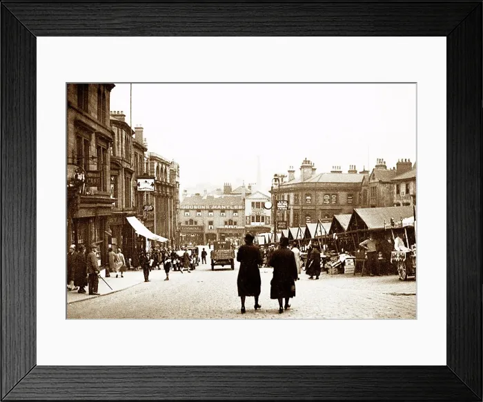 Framed Print : Barnsley Market Hill early 1900s Framed Print : Barnsley Market Hill early 1900s