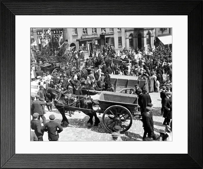 Framed Print : Ashbourne Market Day Edwardian period Framed Print : Ashbourne Market Day Edwardian period