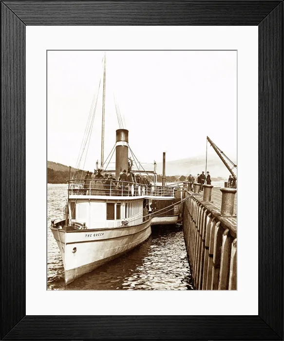 Framed Print : Loch Lomond The Queen paddle steamer Victorian period Framed Print : Loch Lomond The Queen paddle steamer Victorian period