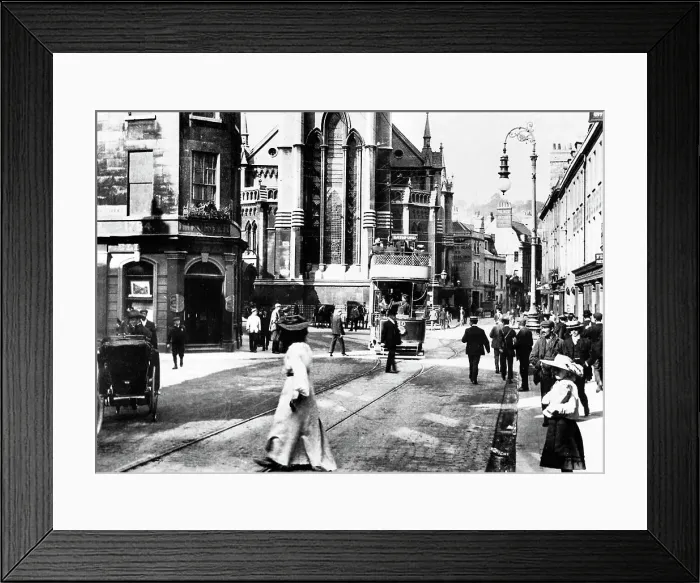 Framed Print : Burnley Road, Bacup, early 1900s Framed Print : Burnley Road, Bacup, early 1900s
