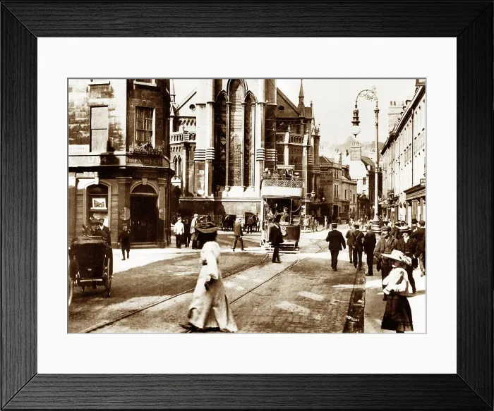 Framed Print : Burnley Road, Bacup, early 1900s Framed Print : Burnley Road, Bacup, early 1900s