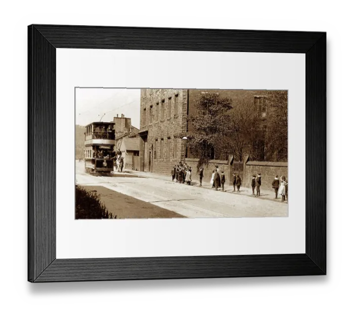 Framed Print : A tram in Rawtenstall, early 1900s Framed Print : A tram in Rawtenstall, early 1900s
