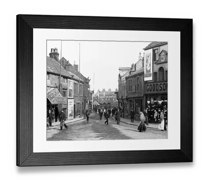 Framed Print : Queen Street Barnsley Edwardian period Framed Print : Queen Street Barnsley Edwardian period