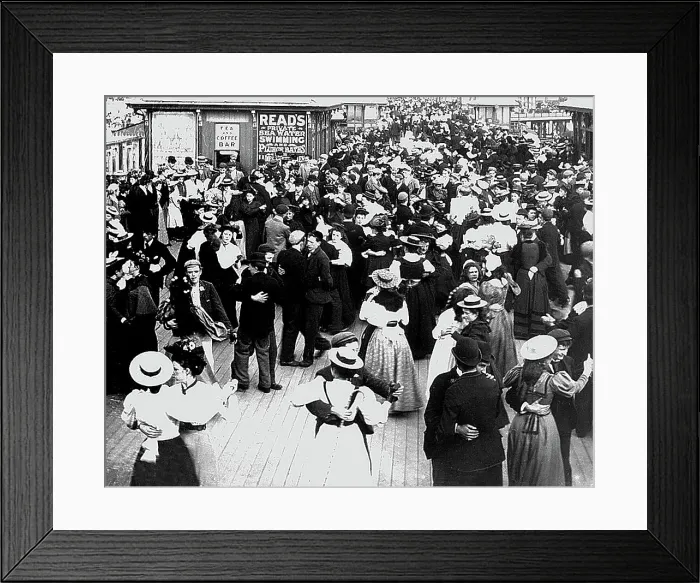 Framed Print : Dancing on Blackpool Pier, early 1900s Framed Print : Dancing on Blackpool Pier, early 1900s