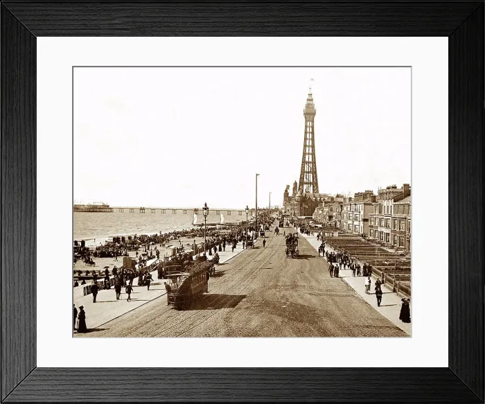 Framed Print : Blackpool Promenade, Victorian period Framed Print : Blackpool Promenade, Victorian period
