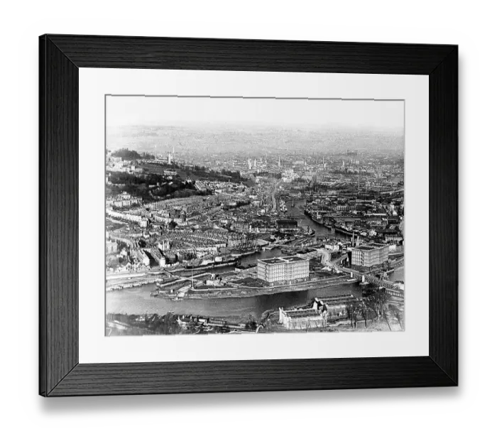 Framed Print : Bristol Docks from the air probably 1920s Framed Print : Bristol Docks from the air probably 1920s