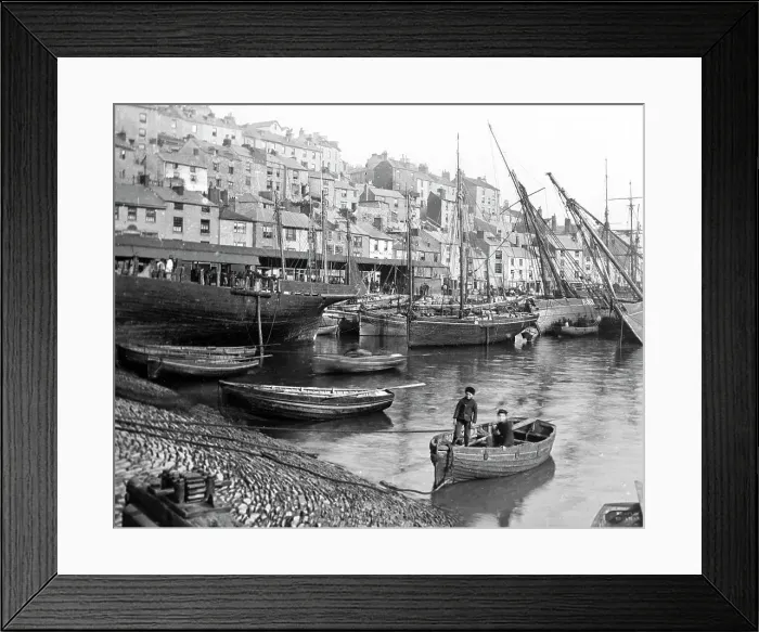 Framed Print : Brixham Harbour Victorian period Framed Print : Brixham Harbour Victorian period