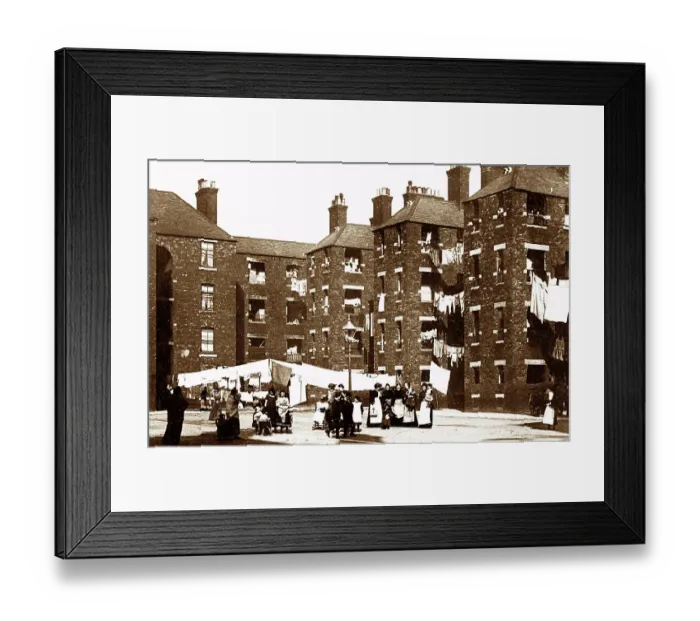 Framed Print : Barrow-in-Furness Egerton Buildings early 1900s