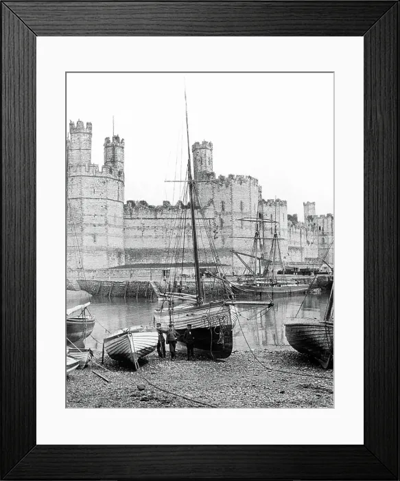 Framed Print : Caernarfon Castle, Wales, Victorian period Framed Print : Caernarfon Castle, Wales, Victorian period