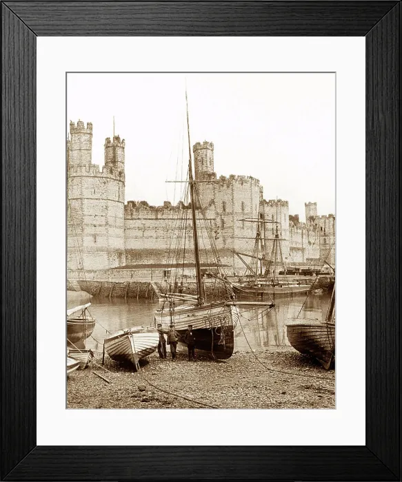 Framed Print : Caernarvon Castle Victorian period Framed Print : Caernarvon Castle Victorian period
