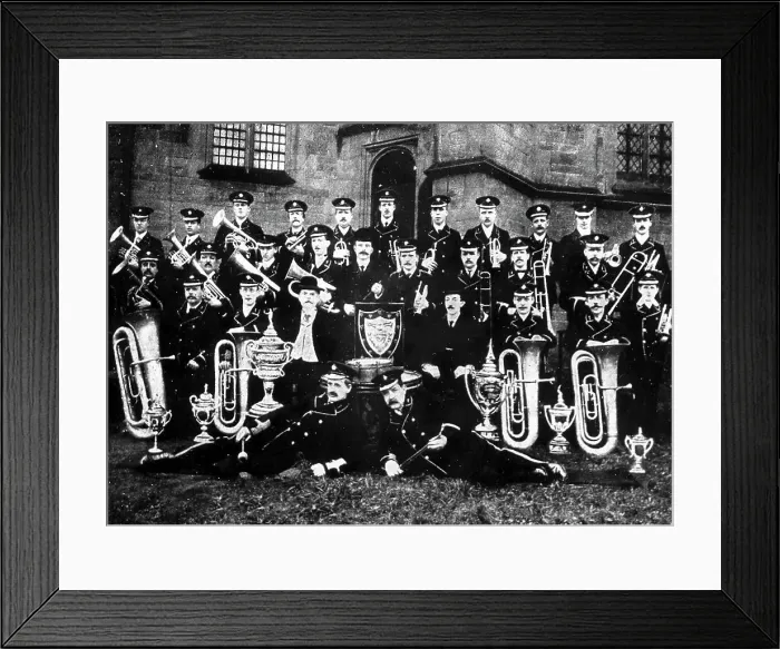Framed Print : Goodshaw Band, Crawshawbooth, early 1900s Framed Print : Goodshaw Band, Crawshawbooth, early 1900s