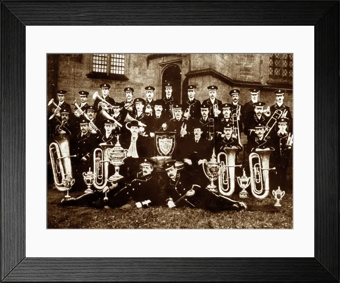 Framed Print : Goodshaw Band, Crawshawbooth, early 1900s Framed Print : Goodshaw Band, Crawshawbooth, early 1900s