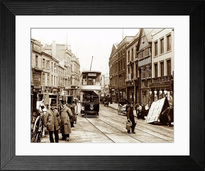 Framed Print : Derby Cornmarket, early 1900s Framed Print : Derby Cornmarket, early 1900s