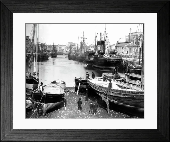 Framed Print : Douglas Harbour Isle of Man Victorian period Framed Print : Douglas Harbour Isle of Man Victorian period