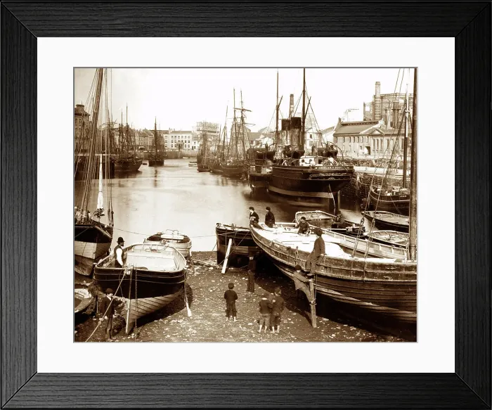 Framed Print : Douglas Harbour, Isle of Man, Victorian period Framed Print : Douglas Harbour, Isle of Man, Victorian period