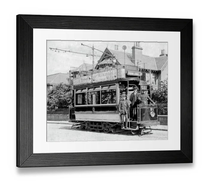 Framed Print : Dundee tram Edwardian period Framed Print : Dundee tram Edwardian period