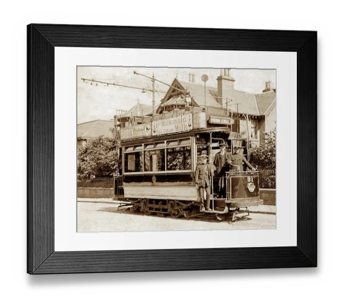 Framed Print : A Dundee tram, early 1900s Framed Print : A Dundee tram, early 1900s