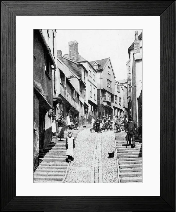 Framed Print : Exeter Stepcote Hill early 1900s Framed Print : Exeter Stepcote Hill early 1900s