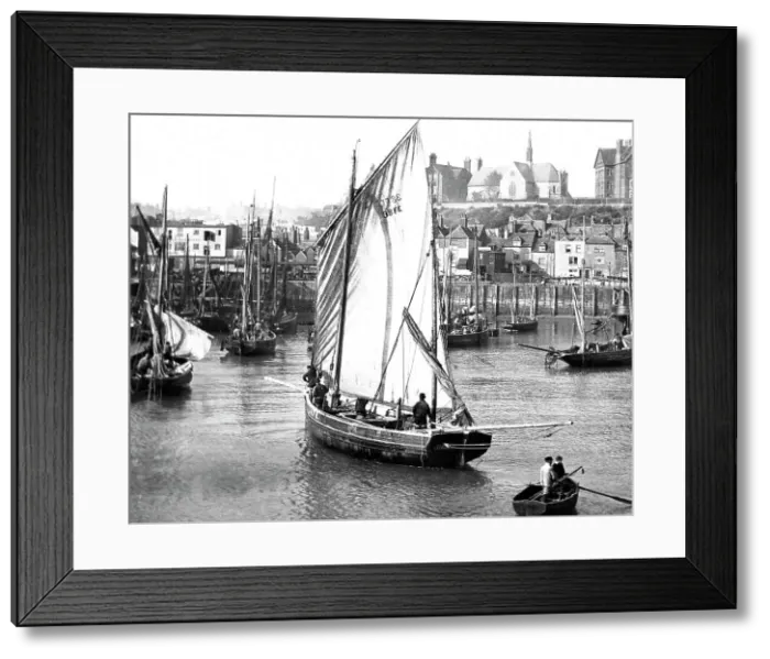 Framed Print : Folkestone Harbour Victorian period Framed Print : Folkestone Harbour Victorian period