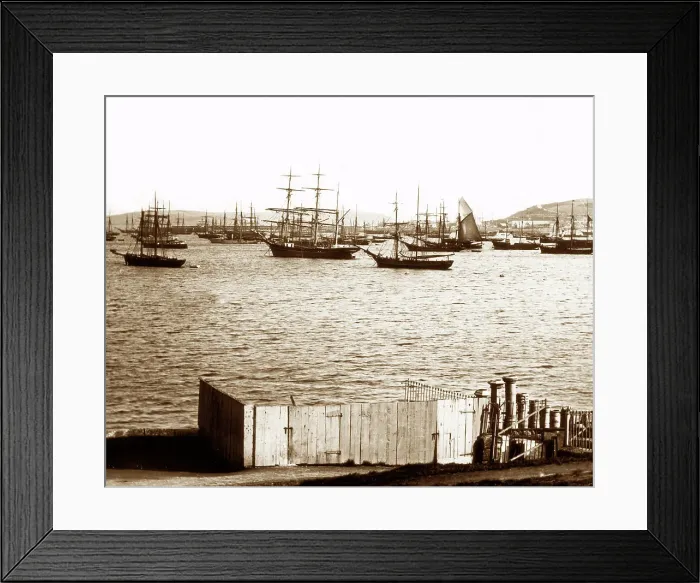 Framed Print : Falmouth Harbour Victorian period