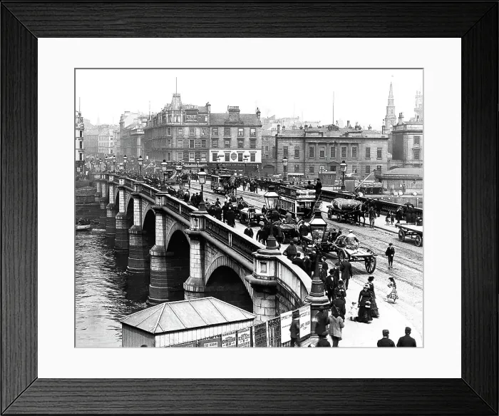 Framed Print : Broomielaw Bridge Glasgow Victorian period Framed Print : Broomielaw Bridge Glasgow Victorian period